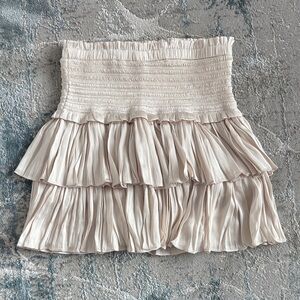 Chic Cream Ruffled Kids Skirt